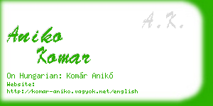 aniko komar business card